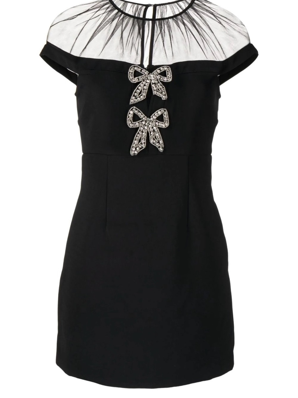 Self-Portrait Bonded Crepe Bow Mini Dress
